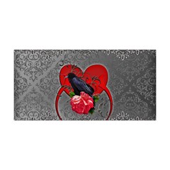 Wonderful Crow On A Heart Yoga Headband by FantasyWorld7