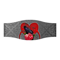 Wonderful Crow On A Heart Stretchable Headband by FantasyWorld7