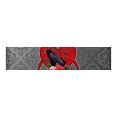 Wonderful Crow On A Heart Velvet Scrunchie by FantasyWorld7