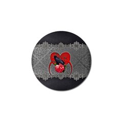 Wonderful Crow On A Heart Golf Ball Marker (4 Pack) by FantasyWorld7