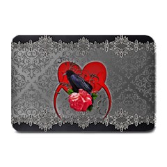 Wonderful Crow On A Heart Plate Mats by FantasyWorld7