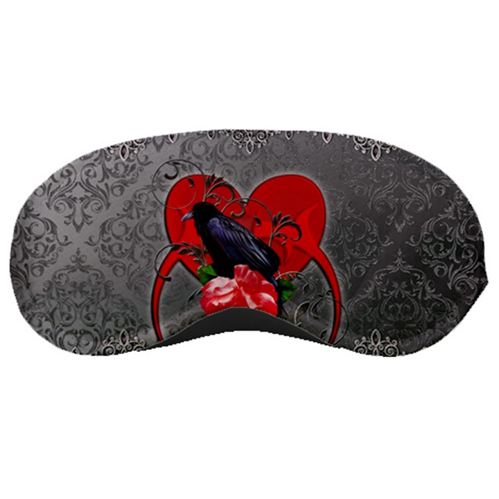 Wonderful Crow On A Heart Sleeping Mask