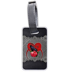 Wonderful Crow On A Heart Luggage Tag (one Side) by FantasyWorld7