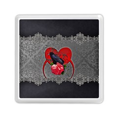 Wonderful Crow On A Heart Memory Card Reader (square) by FantasyWorld7