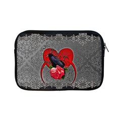 Wonderful Crow On A Heart Apple Ipad Mini Zipper Cases by FantasyWorld7