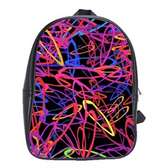 Abstrait Neon Colors School Bag (large) by kcreatif