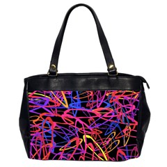 Abstrait Neon Colors Oversize Office Handbag (2 Sides) by kcreatif