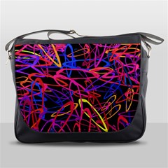 Abstrait Neon Colors Messenger Bag by kcreatif