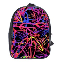 Abstrait Neon Colors School Bag (xl) by kcreatif