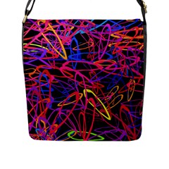 Abstrait Neon Colors Flap Closure Messenger Bag (l) by kcreatif