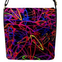 Abstrait Neon Colors Flap Closure Messenger Bag (s) by kcreatif