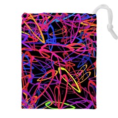 Abstrait Neon Colors Drawstring Pouch (5xl) by kcreatif