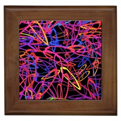 Abstrait Neon Colors Framed Tile by kcreatif