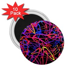 Abstrait Neon Colors 2 25  Magnets (10 Pack)  by kcreatif