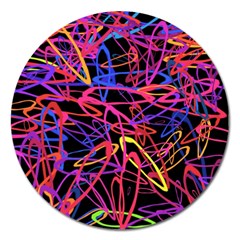 Abstrait Neon Colors Magnet 5  (round) by kcreatif