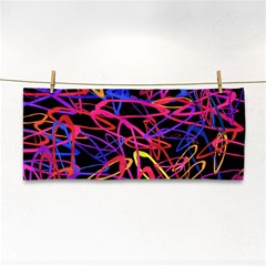 Abstrait Neon Colors Hand Towel by kcreatif