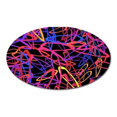 Abstrait Neon Colors Oval Magnet by kcreatif