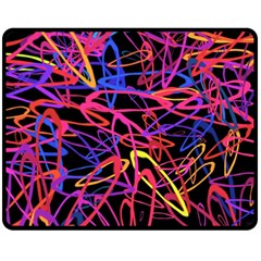 Abstrait Neon Colors Fleece Blanket (medium)  by kcreatif