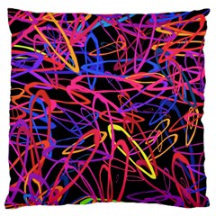 Abstrait Neon Colors Large Cushion Case (one Side) by kcreatif