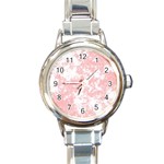 Degrade Rose/Blanc Round Italian Charm Watch Front