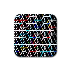 Abstrait Neon Rubber Coaster (square)  by kcreatif