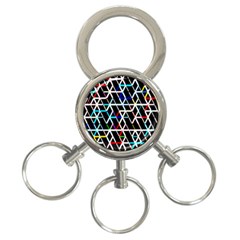 Abstrait Neon 3-ring Key Chain by kcreatif