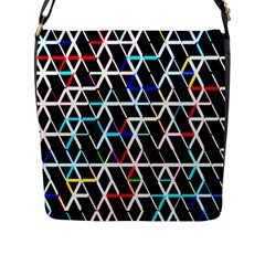 Abstrait Neon Flap Closure Messenger Bag (l) by kcreatif