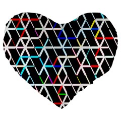 Abstrait Neon Large 19  Premium Flano Heart Shape Cushions by kcreatif