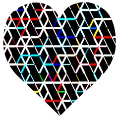 Abstrait Neon Wooden Puzzle Heart