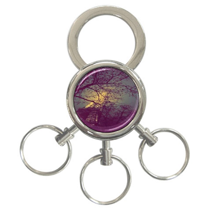 Tour Eiffel Paris Paysage 3-Ring Key Chain