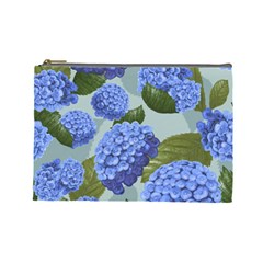 Hydrangea  Cosmetic Bag (large) by Sobalvarro