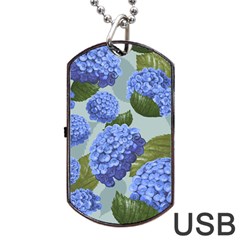 Hydrangea  Dog Tag Usb Flash (one Side) by Sobalvarro