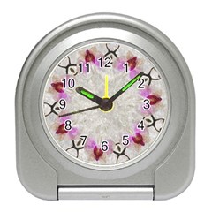 Orchidées Fleurs Abstrait Travel Alarm Clock by kcreatif