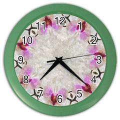 Orchidées Fleurs Abstrait Color Wall Clock by kcreatif