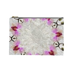 Orchidées Fleurs Abstrait Cosmetic Bag (large) by kcreatif