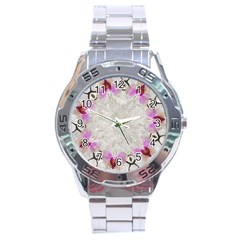 Orchidées Fleurs Abstrait Stainless Steel Analogue Watch by kcreatif