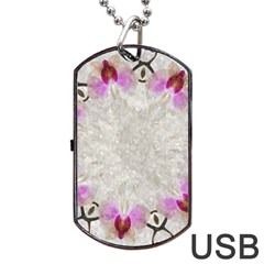 Orchidées Fleurs Abstrait Dog Tag Usb Flash (one Side) by kcreatif