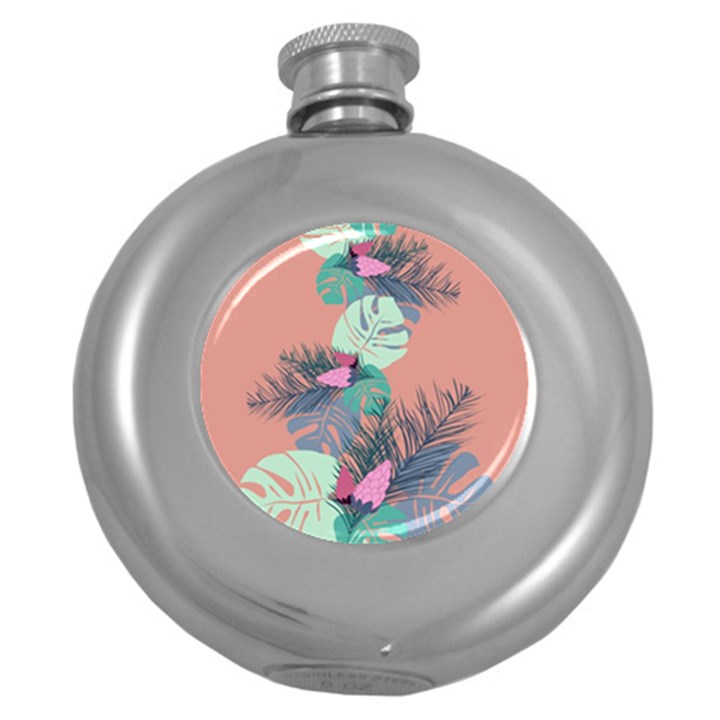 Leaves Round Hip Flask (5 oz)