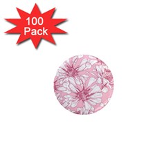 Pink Flowers 1  Mini Magnets (100 Pack)  by Sobalvarro