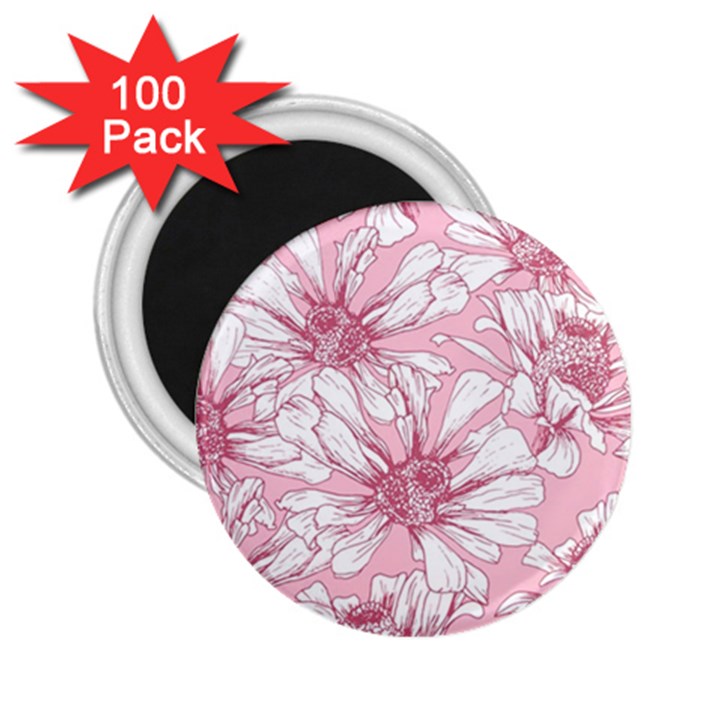 Pink flowers 2.25  Magnets (100 pack) 