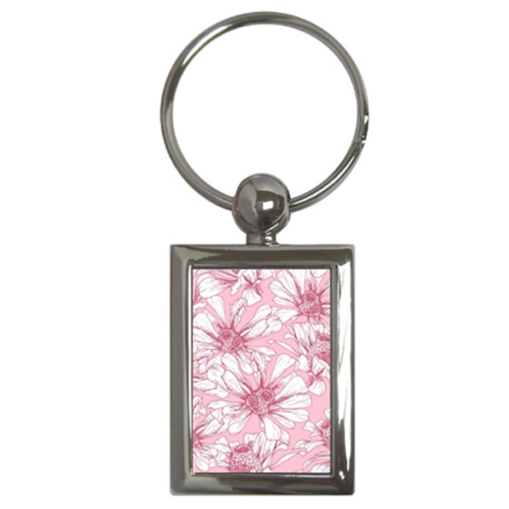 Pink flowers Key Chain (Rectangle)