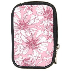 Pink Flowers Compact Camera Leather Case by Sobalvarro