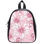 Pink flowers School Bag (Small) Front