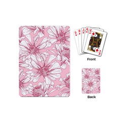 Pink Flowers Playing Cards Single Design (mini) by Sobalvarro