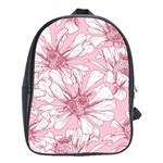 Pink flowers School Bag (XL) Front