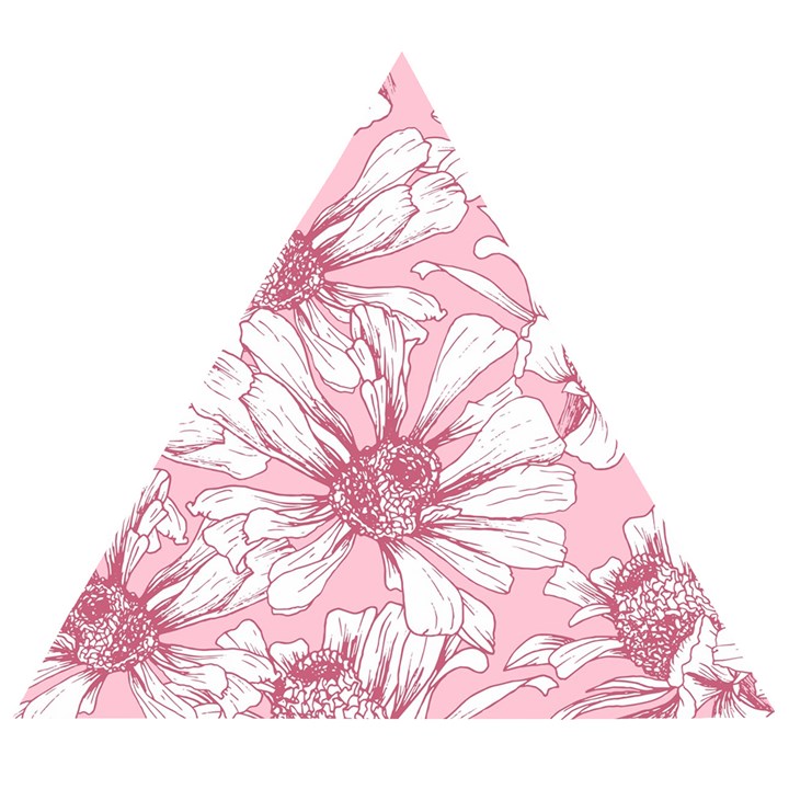 Pink flowers Wooden Puzzle Triangle