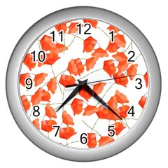 Coquelicottexture76 Wall Clock (silver) by kcreatif