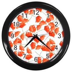 Coquelicottexture Wall Clock (black) by kcreatif