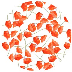 Pattern Coquelicots  Wooden Puzzle Round