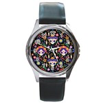 Dia de los muertos Round Metal Watch Front